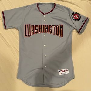 Washington Nationals on field jersey with DC arm team patch. Size 44.